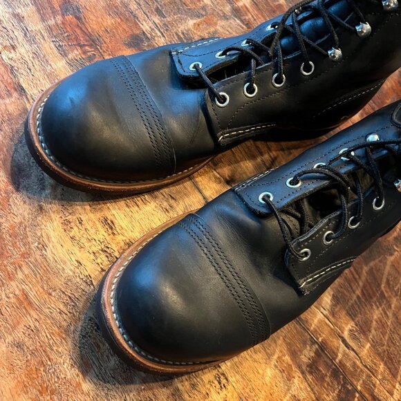 Red Wing Iron Ranger Black Leather Lace-Up Boots Size 10D Made In USA - Picture 3 of 10
